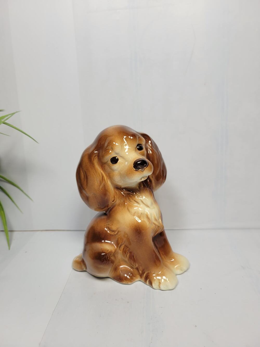 Vintage Royal Copley Cocker Spaniel Dog Figurine Ceramic Mid Century Planter 6"